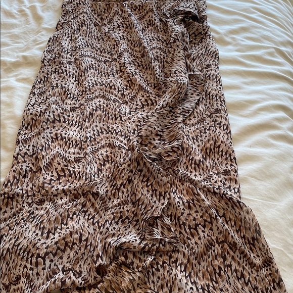 Bardot Tan and Black Patterned Midi Dress 8 us - Picture 5 of 10